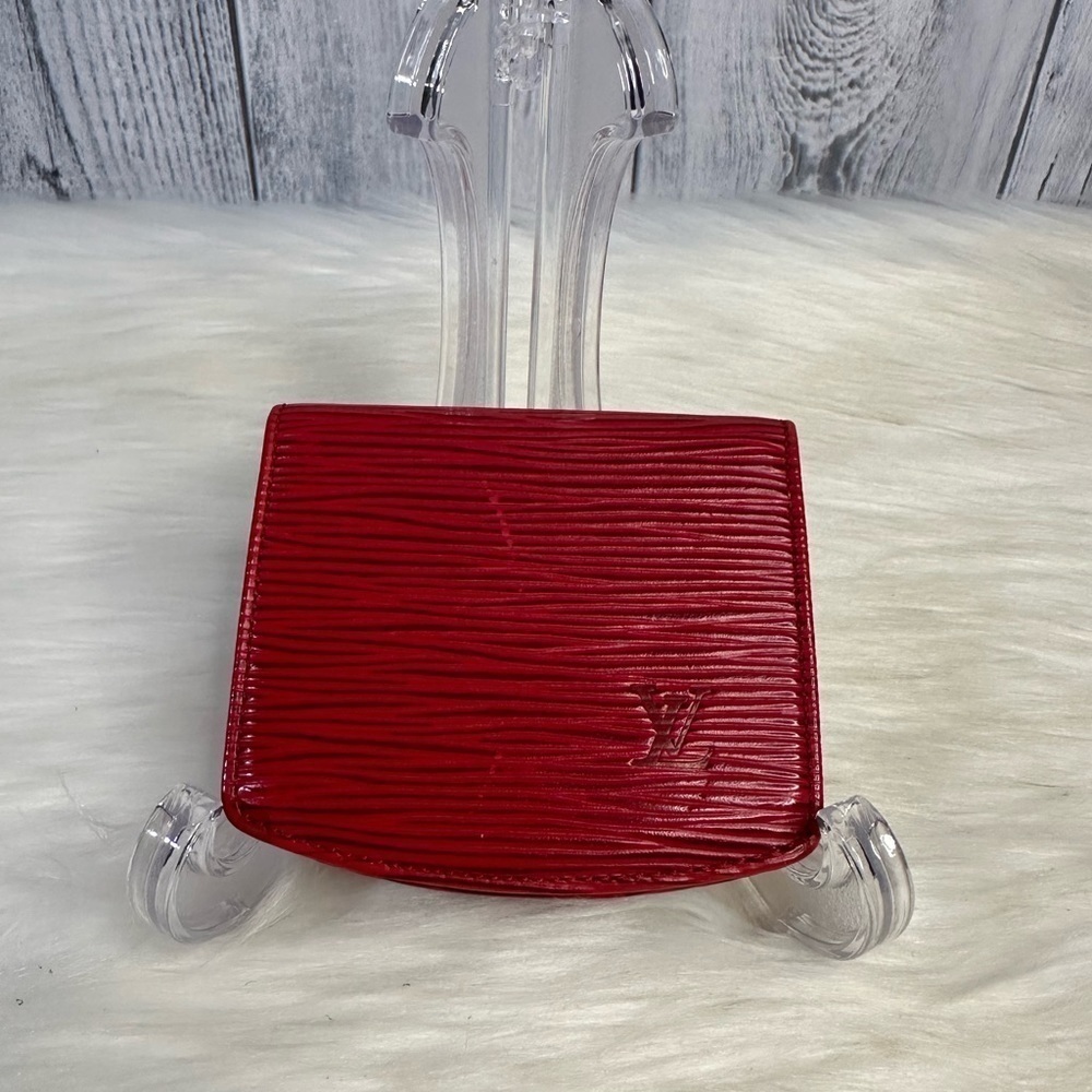 LOUIS VUITTON epi leather coin purse in red